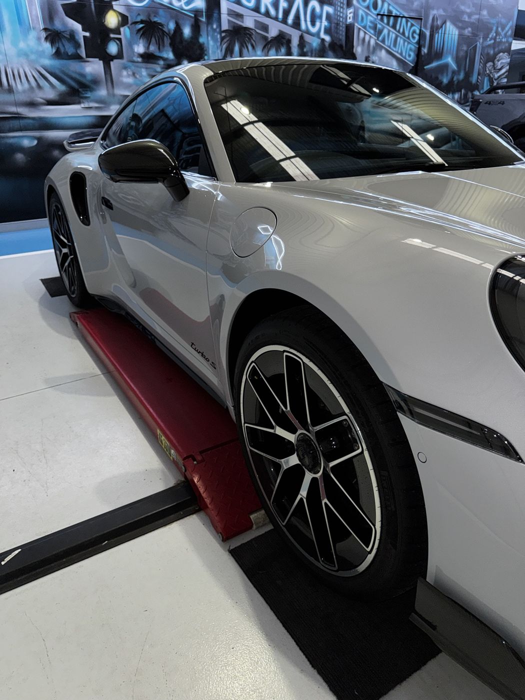 Porsche 911 Turbo S in silver, coated