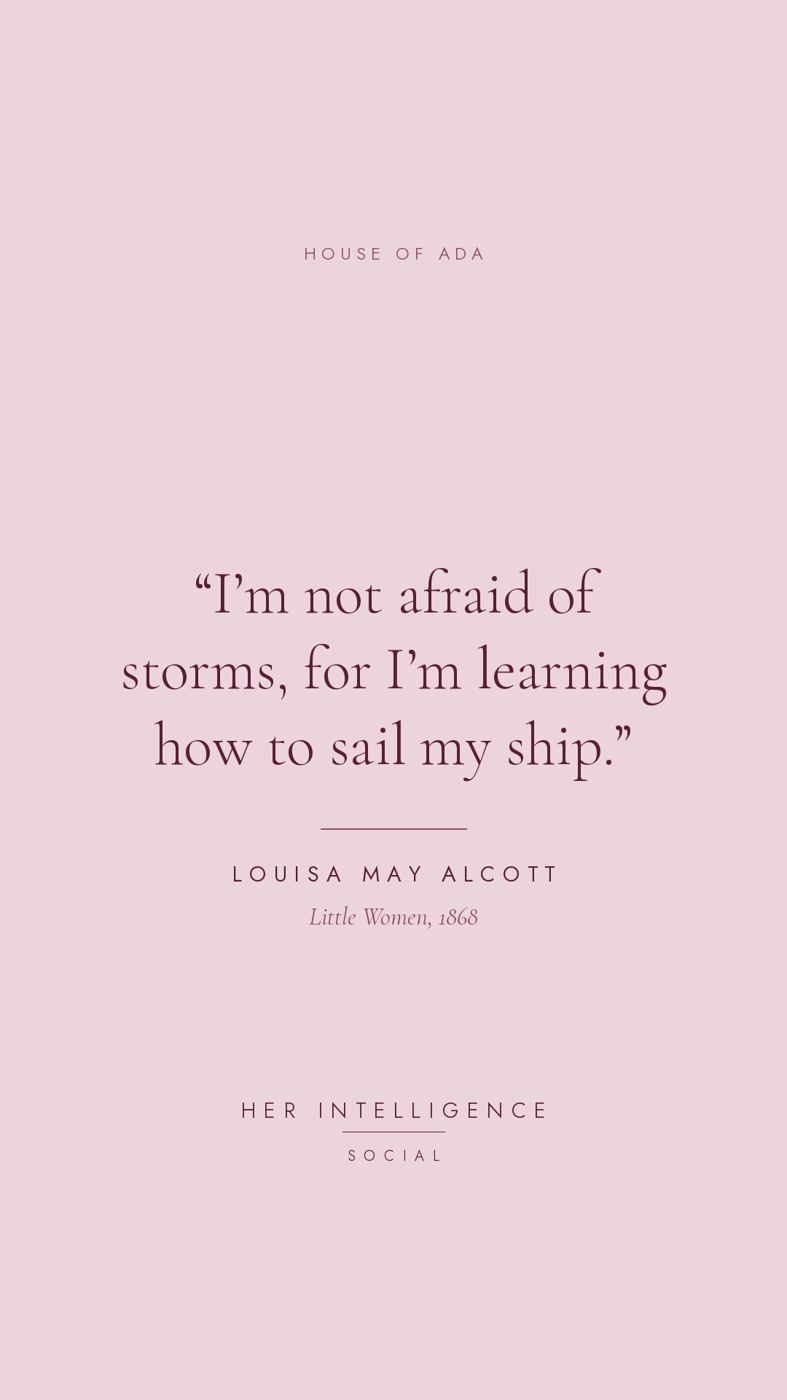Louisa May Alcott quote card from House of Ada