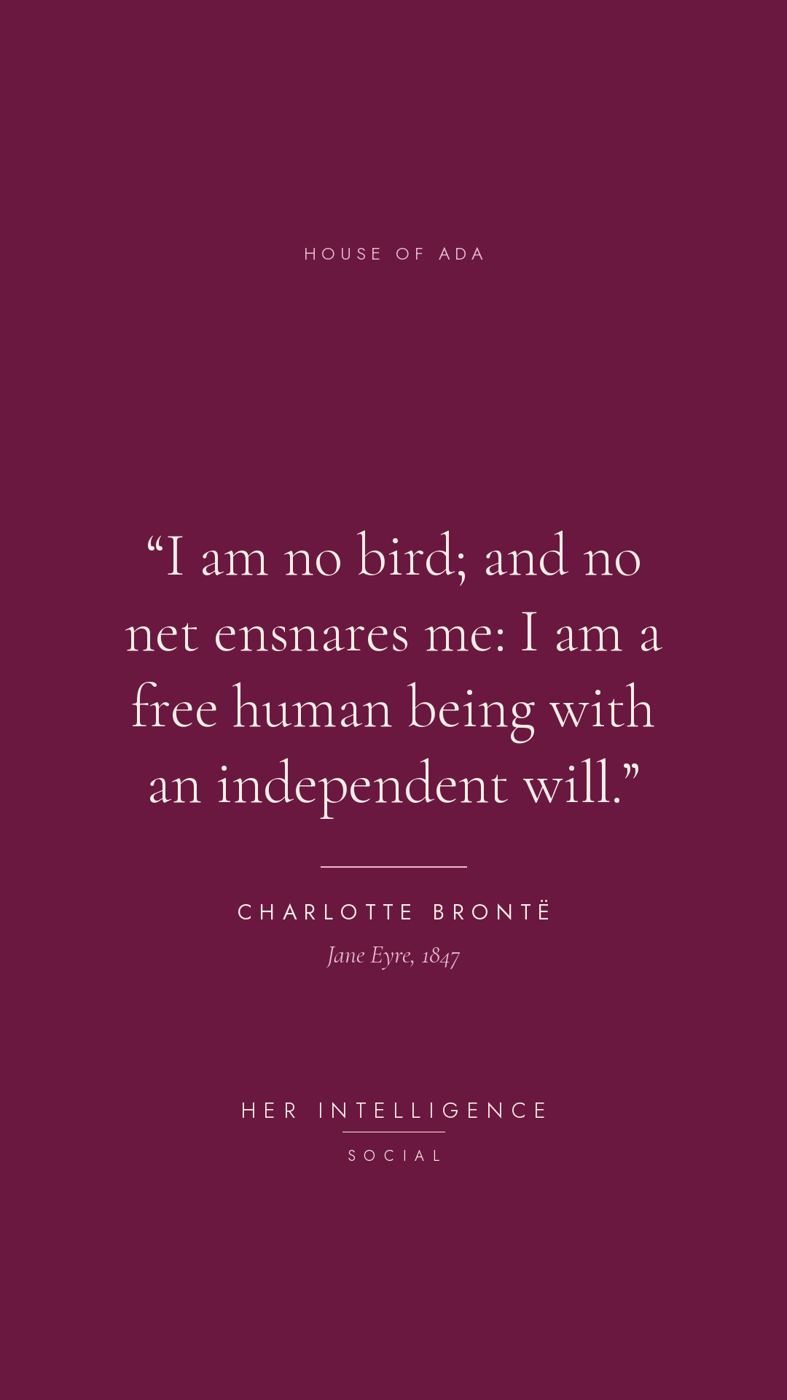 Charlotte Bronte quote card from House of Ada