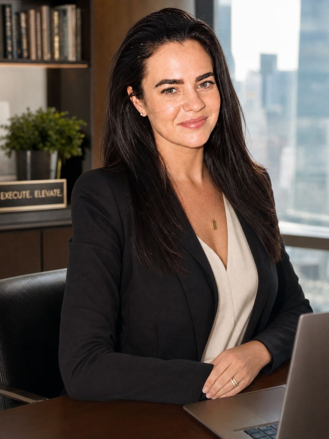 Liza Jackson at her desk